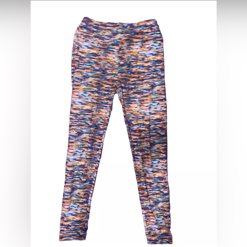 LuLaRoe OS Orange Pattern Leggings